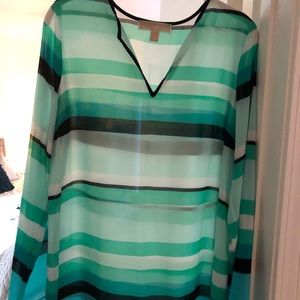 MICHAEL Michael Kors Striped Blouse (polyester)